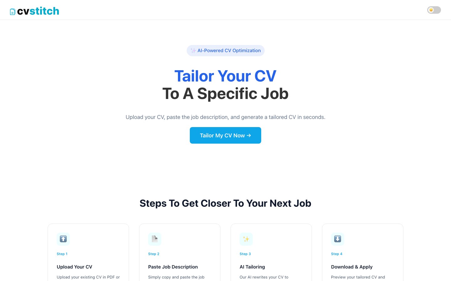 AI CV Tailoring Tool